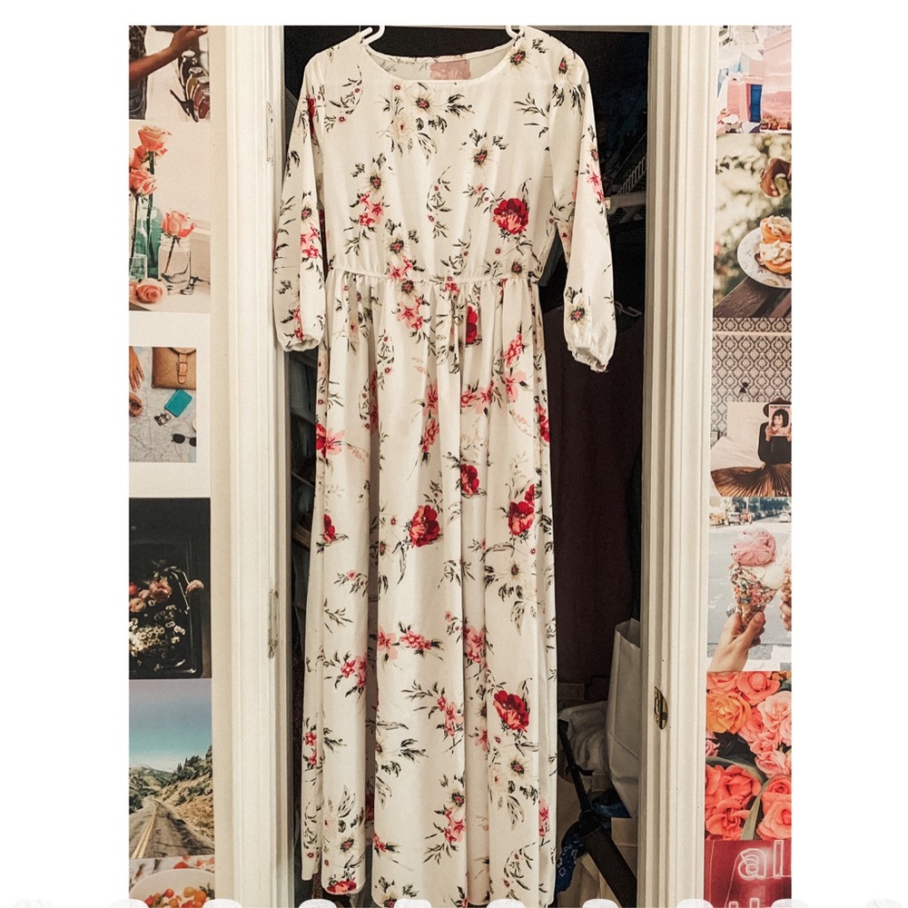 white floral dress